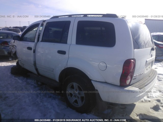 1D8HD48D85F541888 - 2005 DODGE DURANGO SLT WHITE photo 3