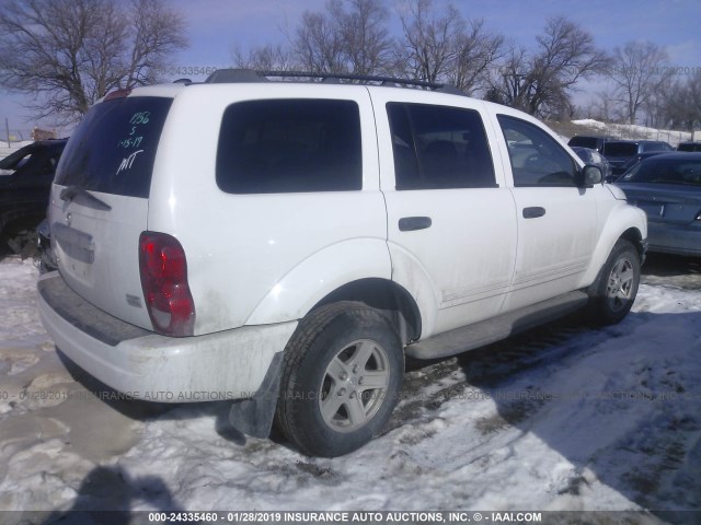 1D8HD48D85F541888 - 2005 DODGE DURANGO SLT WHITE photo 4