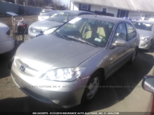 JHMES96655S004748 - 2005 HONDA CIVIC HYBRID TAN photo 2