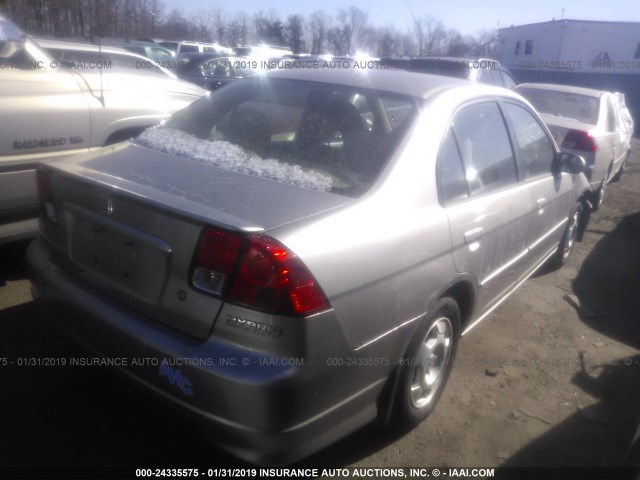 JHMES96655S004748 - 2005 HONDA CIVIC HYBRID TAN photo 4