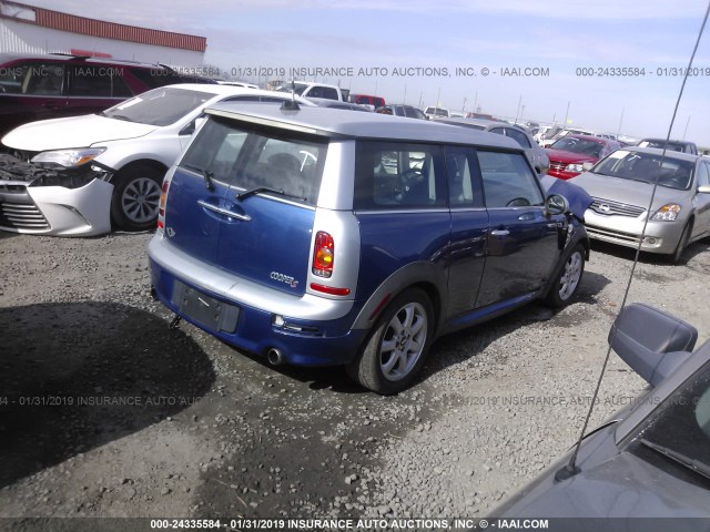 WMWMM33539TP73147 - 2009 MINI COOPER S CLUBMAN BLUE photo 4