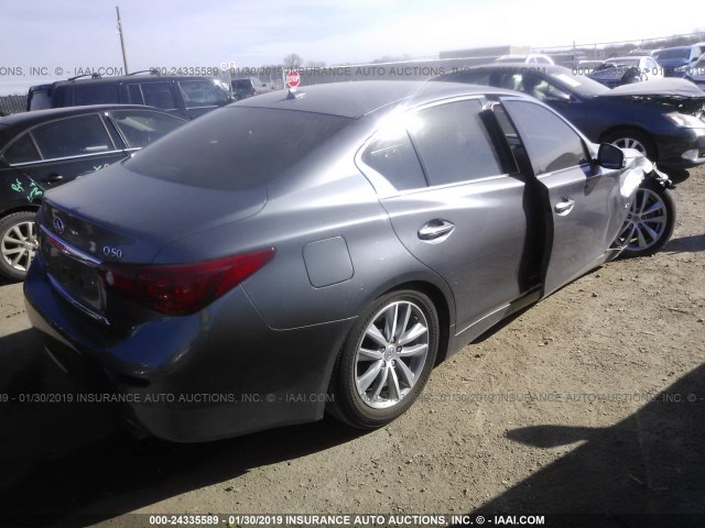 JN1BV7AP7FM357002 - 2015 INFINITI Q50 PREMIUM/SPORT GRAY photo 4