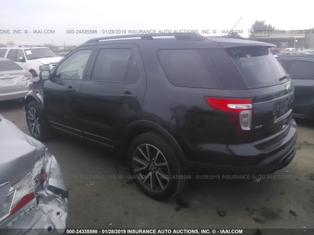 1FM5K8D86FGB50883 - 2015 FORD EXPLORER XLT BLACK photo 3