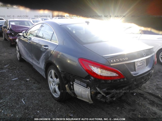 WDDLJ9BB2DA060798 - 2013 MERCEDES-BENZ CLS 550 4MATIC GRAY photo 3