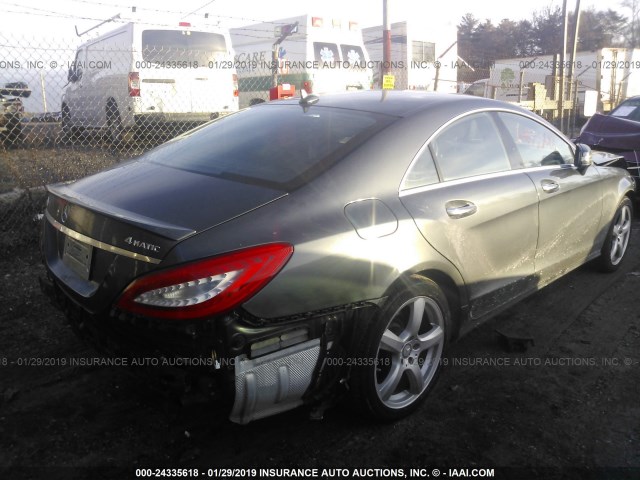 WDDLJ9BB2DA060798 - 2013 MERCEDES-BENZ CLS 550 4MATIC GRAY photo 4