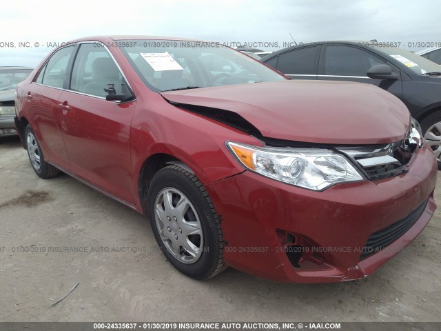 4T1BF1FK1CU525146 - 2012 TOYOTA CAMRY SE/LE/XLE RED photo 1