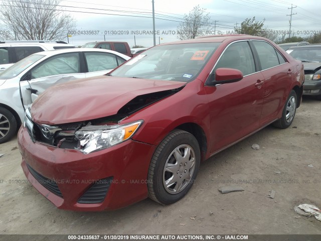 4T1BF1FK1CU525146 - 2012 TOYOTA CAMRY SE/LE/XLE RED photo 2