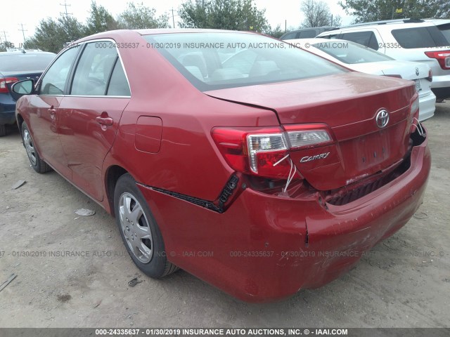 4T1BF1FK1CU525146 - 2012 TOYOTA CAMRY SE/LE/XLE RED photo 3