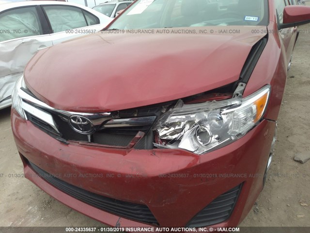 4T1BF1FK1CU525146 - 2012 TOYOTA CAMRY SE/LE/XLE RED photo 6