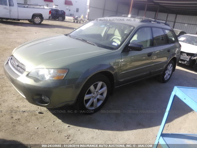 4S4BP61C577334263 - 2007 SUBARU LEGACY OUTBACK 2.5I GREEN photo 2