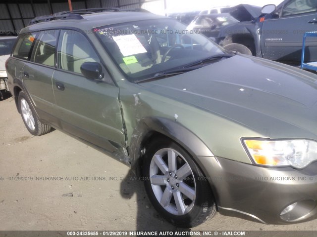 4S4BP61C577334263 - 2007 SUBARU LEGACY OUTBACK 2.5I GREEN photo 6