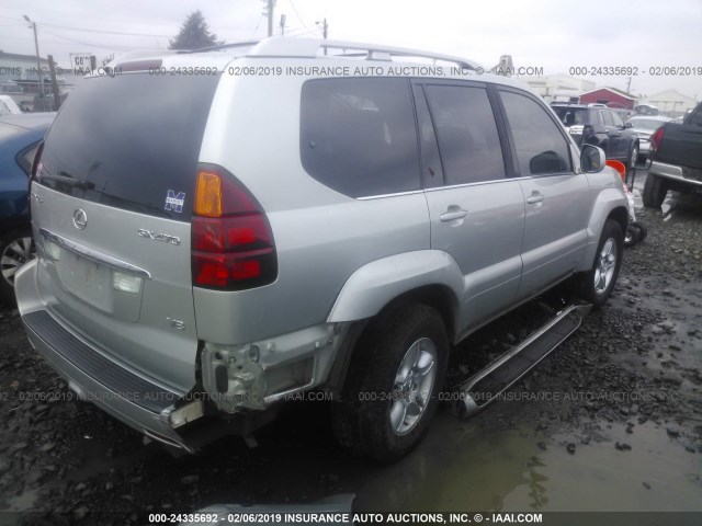 JTJBT20X240060227 - 2004 LEXUS GX 470 SILVER photo 4