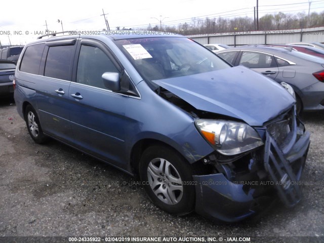 5FNRL38726B109460 - 2006 HONDA ODYSSEY EXL BLUE photo 1