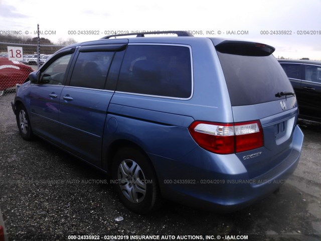 5FNRL38726B109460 - 2006 HONDA ODYSSEY EXL BLUE photo 3