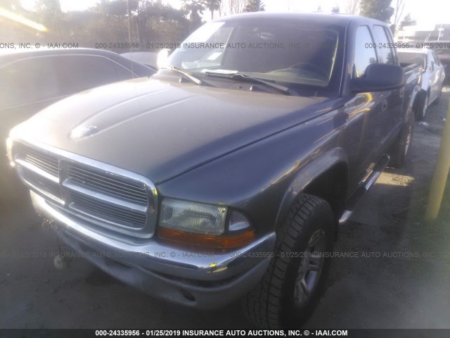 1D7HG48N64S716505 - 2004 DODGE DAKOTA QUAD SLT GRAY photo 2