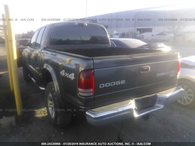 1D7HG48N64S716505 - 2004 DODGE DAKOTA QUAD SLT GRAY photo 3