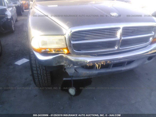 1D7HG48N64S716505 - 2004 DODGE DAKOTA QUAD SLT GRAY photo 6