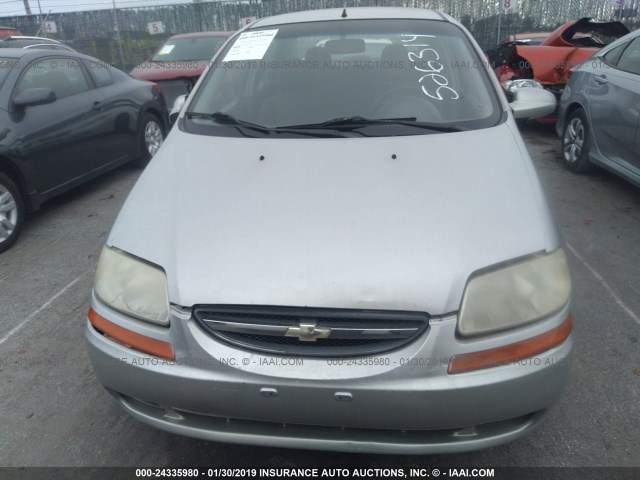 KL1TG56626B526314 - 2006 CHEVROLET AVEO LT GRAY photo 6