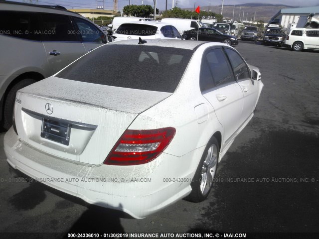 WDDGF4HB0DR264708 - 2013 MERCEDES-BENZ C 250 WHITE photo 4