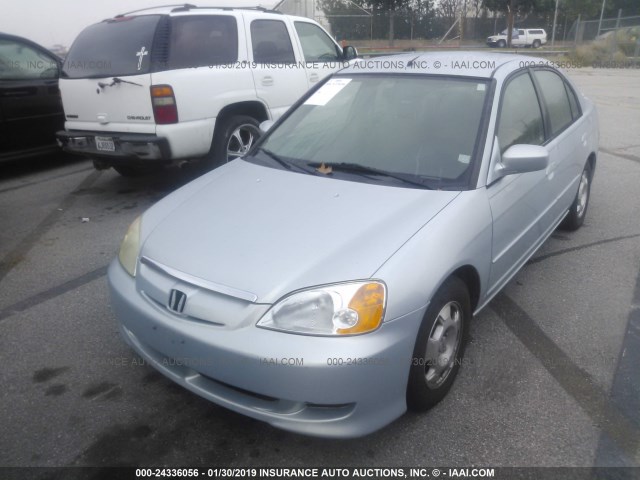 JHMES96673S003937 - 2003 HONDA CIVIC HYBRID BLUE photo 2