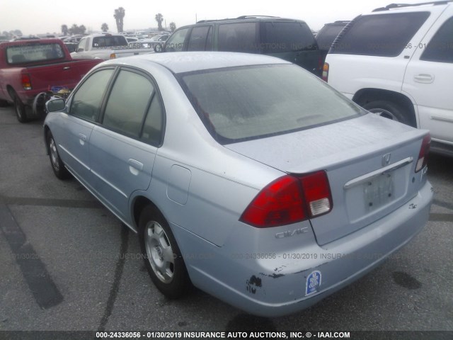 JHMES96673S003937 - 2003 HONDA CIVIC HYBRID BLUE photo 3