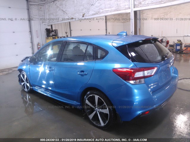 4S3GTAK64H3747043 - 2017 SUBARU IMPREZA SPORT BLUE photo 3