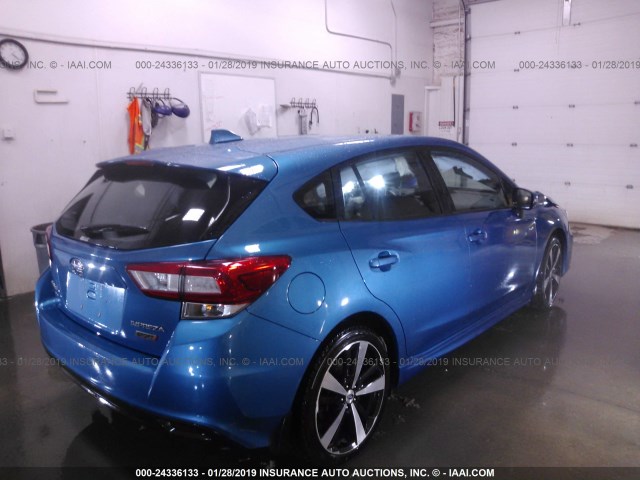 4S3GTAK64H3747043 - 2017 SUBARU IMPREZA SPORT BLUE photo 4