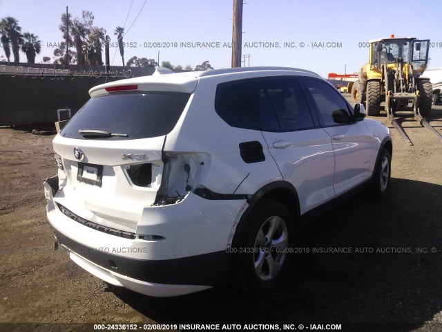 5UXWX5C56CL723105 - 2012 BMW X3 XDRIVE28I WHITE photo 4