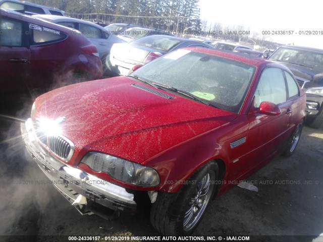 WBSBL93491JR11922 - 2001 BMW M3 CI RED photo 2