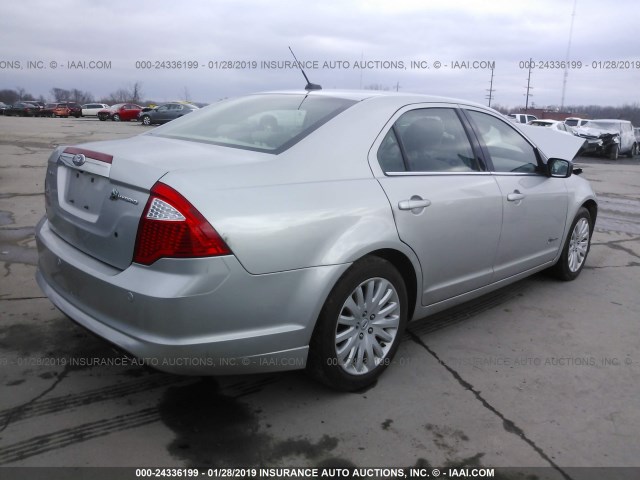 3FADP0L31AR394036 - 2010 FORD FUSION HYBRID SILVER photo 4