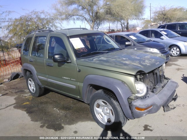 1J4GL48K53W566640 - 2003 JEEP LIBERTY SPORT/FREEDOM GREEN photo 1