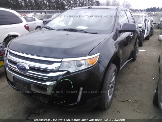 2FMDK4JC6BBA12792 - 2011 FORD EDGE SEL BLACK photo 2