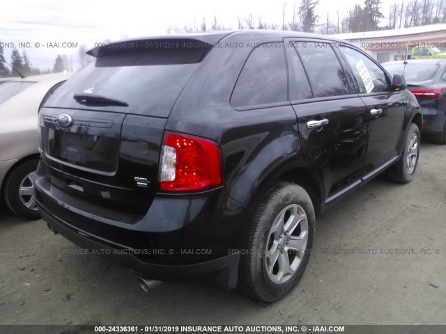 2FMDK4JC6BBA12792 - 2011 FORD EDGE SEL BLACK photo 4