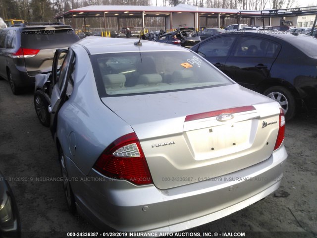 3FADP0L37AR406495 - 2010 FORD FUSION HYBRID SILVER photo 3