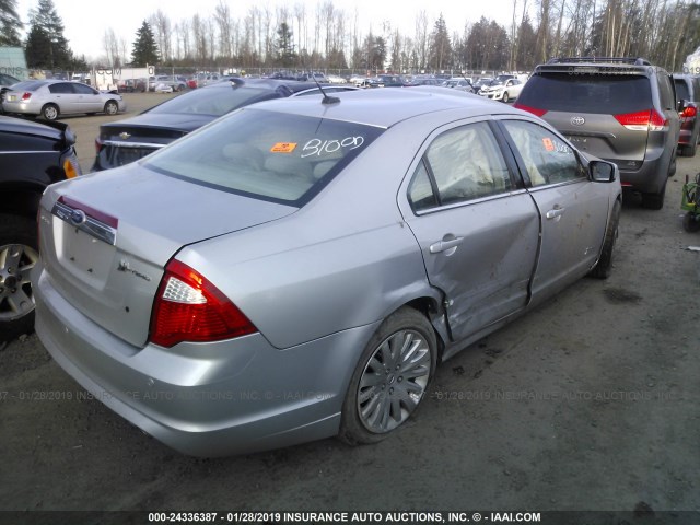 3FADP0L37AR406495 - 2010 FORD FUSION HYBRID SILVER photo 4