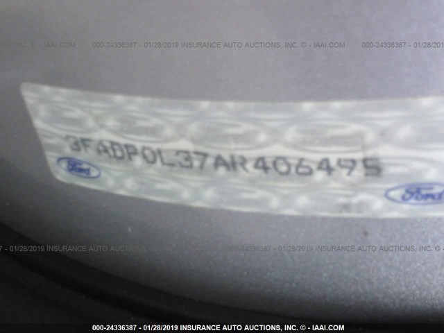 3FADP0L37AR406495 - 2010 FORD FUSION HYBRID SILVER photo 9