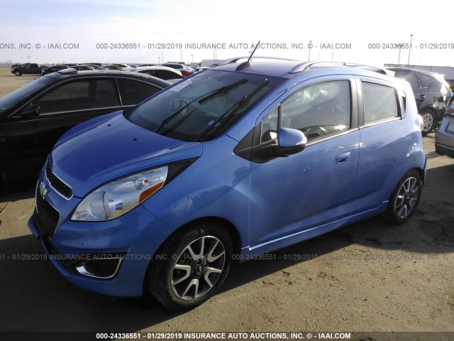 KL8CF6S96FC760251 - 2015 CHEVROLET SPARK 2LT Light Blue photo 2