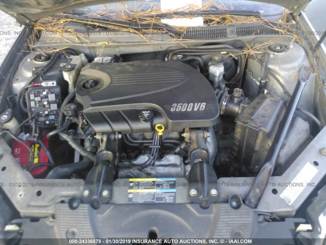 2G1WT55K369409299 - 2006 CHEVROLET IMPALA LT GRAY photo 10