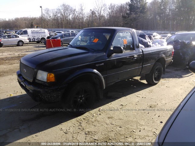 1FTYR10U82TA66587 - 2002 FORD RANGER BLACK photo 2