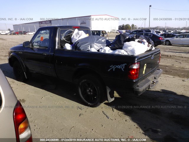 1FTYR10U82TA66587 - 2002 FORD RANGER BLACK photo 3