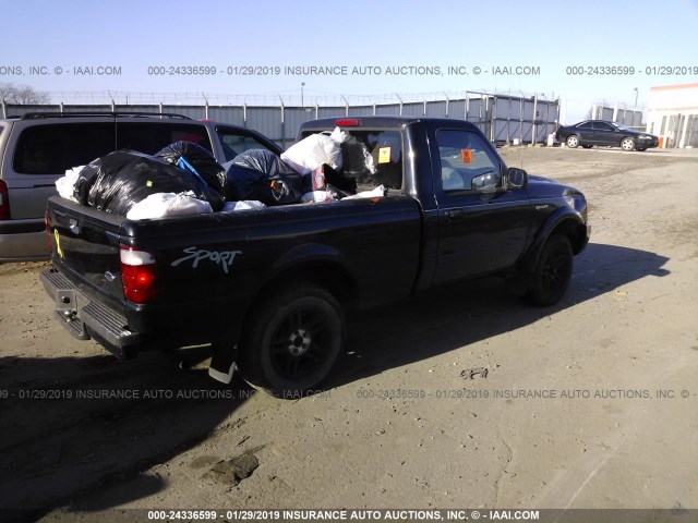 1FTYR10U82TA66587 - 2002 FORD RANGER BLACK photo 4