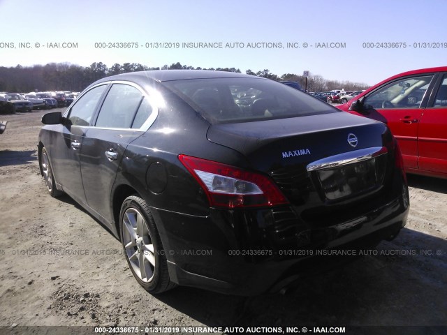 1N4AA51EX9C801819 - 2009 NISSAN MAXIMA S/SV BLACK photo 3