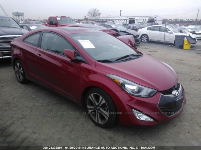 KMHDH6AH6EU025708 - 2014 HYUNDAI ELANTRA COUPE GS/SE RED photo 1