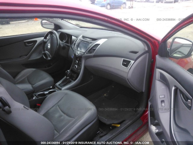 KMHDH6AH6EU025708 - 2014 HYUNDAI ELANTRA COUPE GS/SE RED photo 5