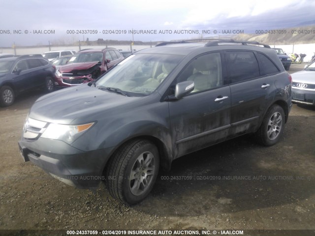 2HNYD28308H536627 - 2008 ACURA MDX TECHNOLOGY GRAY photo 2