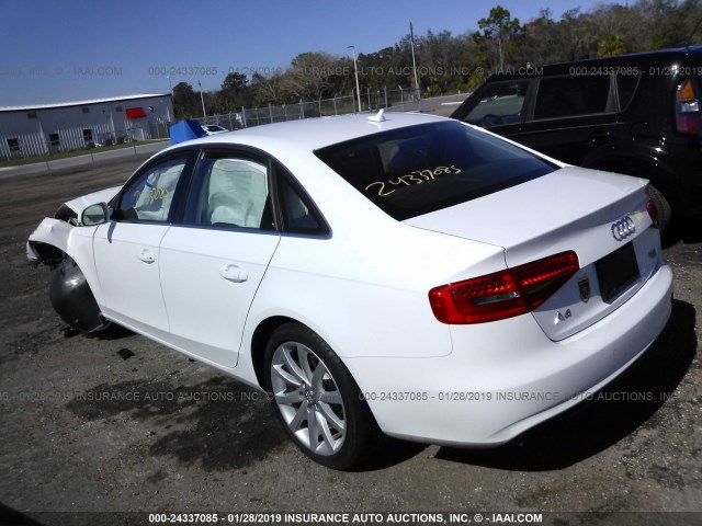 WAUFFAFL7DN004875 - 2013 AUDI A4 PREMIUM PLUS WHITE photo 3