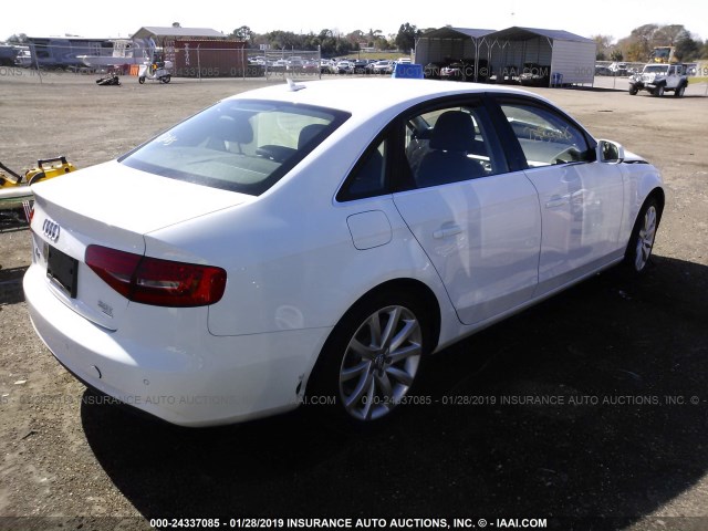 WAUFFAFL7DN004875 - 2013 AUDI A4 PREMIUM PLUS WHITE photo 4