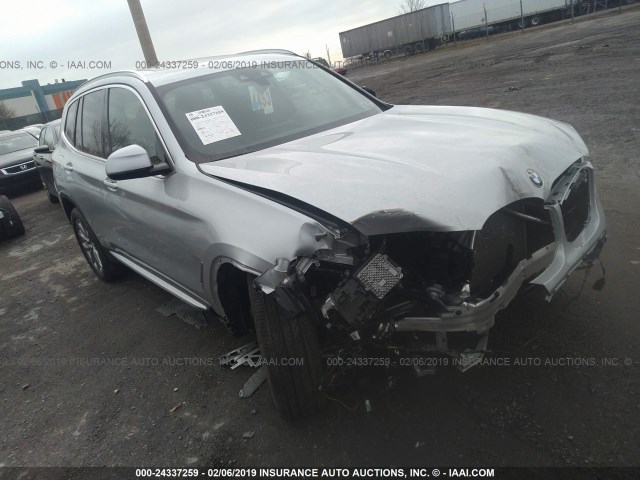 5UXTR9C59KLE19045 - 2019 BMW X3 SILVER photo 1