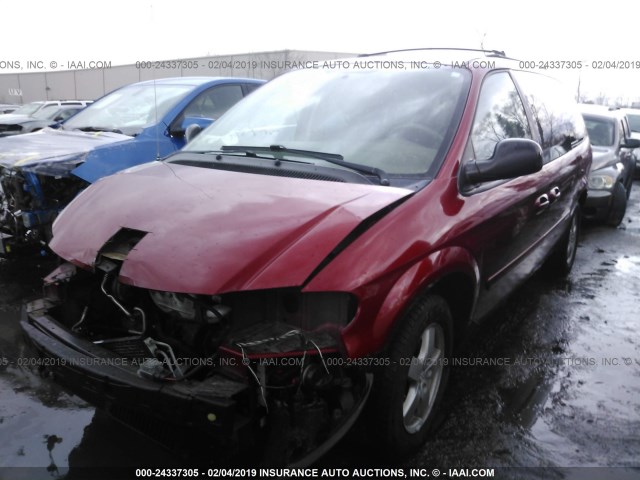 2D4GP44L77R277981 - 2007 DODGE GRAND CARAVAN SXT RED photo 2