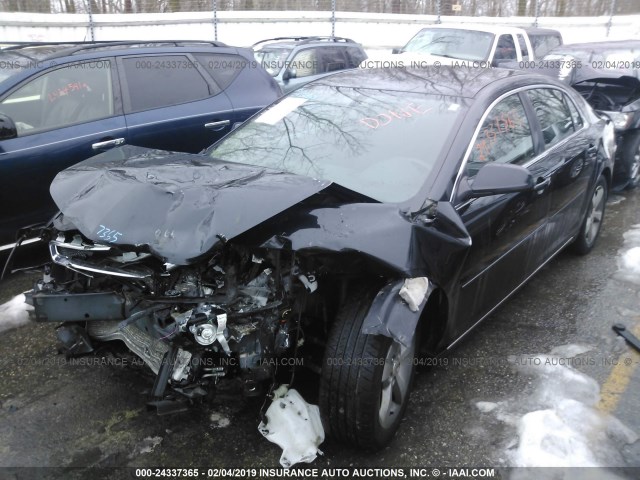 1G1ZC5E13BF138802 - 2011 CHEVROLET MALIBU 1LT შავი ფოტო 2
